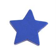 Træperle. Stjerne. Blå. 19 mm